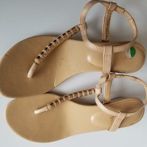 BCBGeneration Jacey Sandals 7.5 Beige & Gold